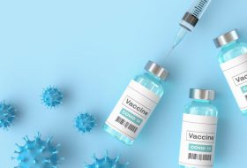 3d illustration of the coronavirus vaccine.  Medical concept Covid-19 corona virus vaccination.