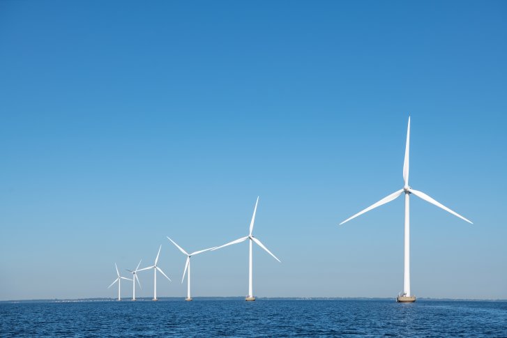 Offshore wind farm consisting of five wind turbines.