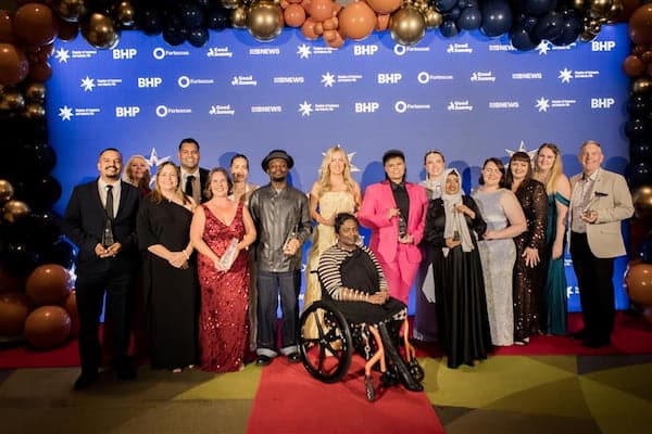 Winners at the media wall