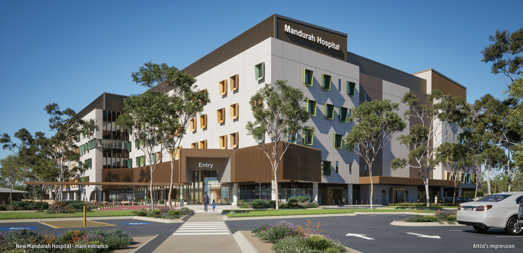 An artist's impression of the new Mandurah hospital.